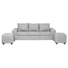 Juego de Living Innovamuebles Kahlo Sofá 3 Cuerpos + Dos Pouf 1 Cuerpo Gris