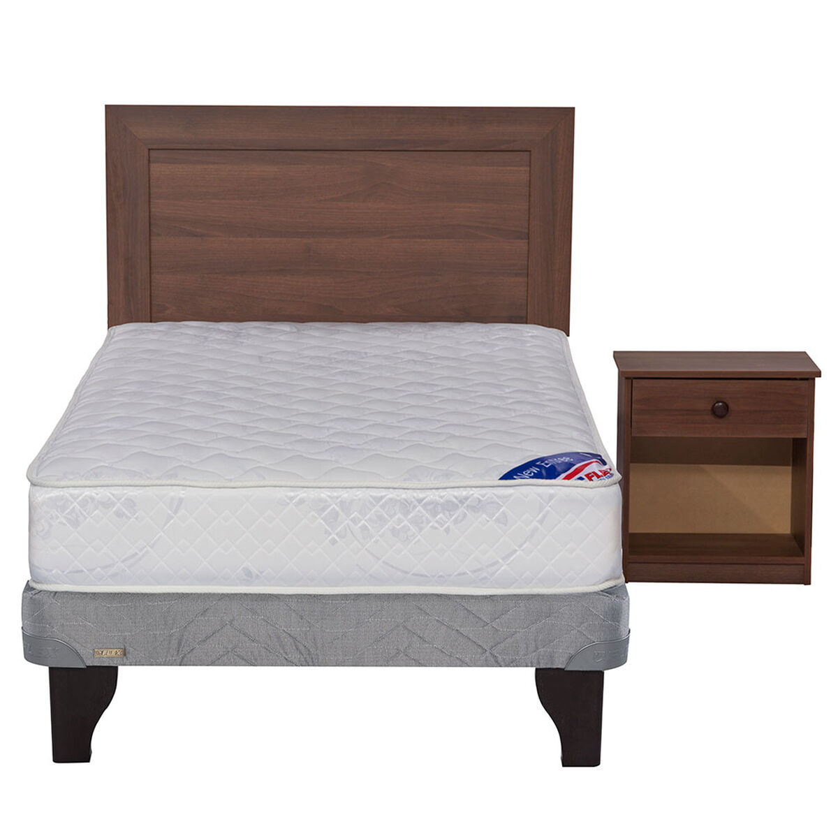 Cama Europea New Entree 1,5 Plazas + Set Maderas Asturias
