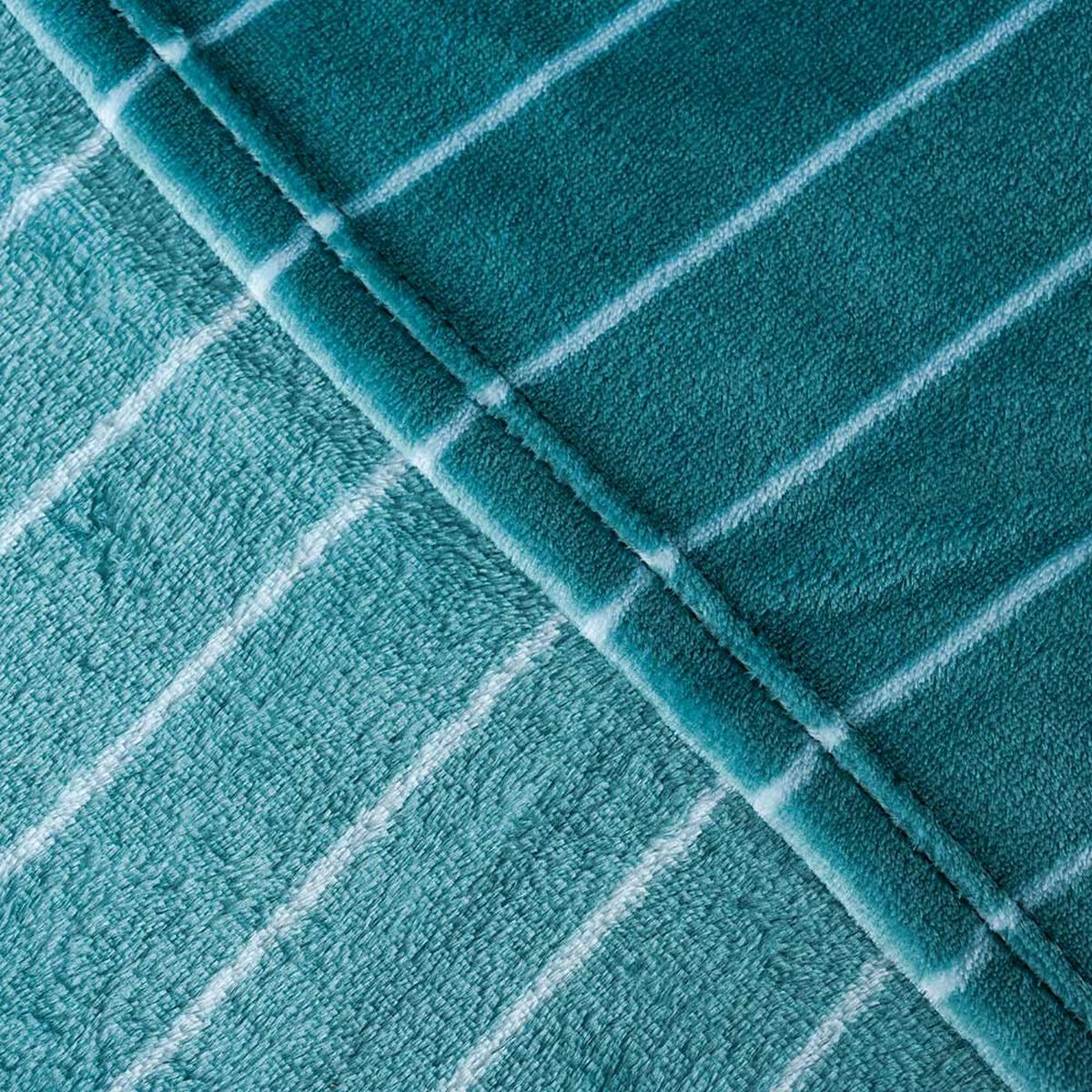 Frazada American Family Flannel 1.5 Plazas Paris Aqua