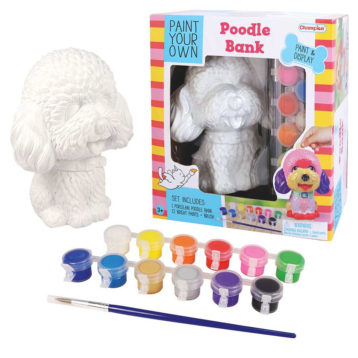 Pinta tu Propia Alcancia Poodle Art Champion