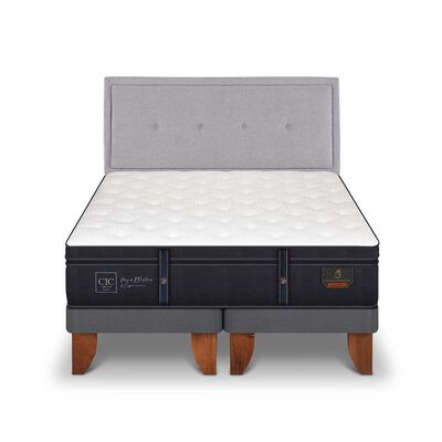 Cama Europea CIC Base Dividida 2 Plazas Gran Premium + Respaldo Ganges