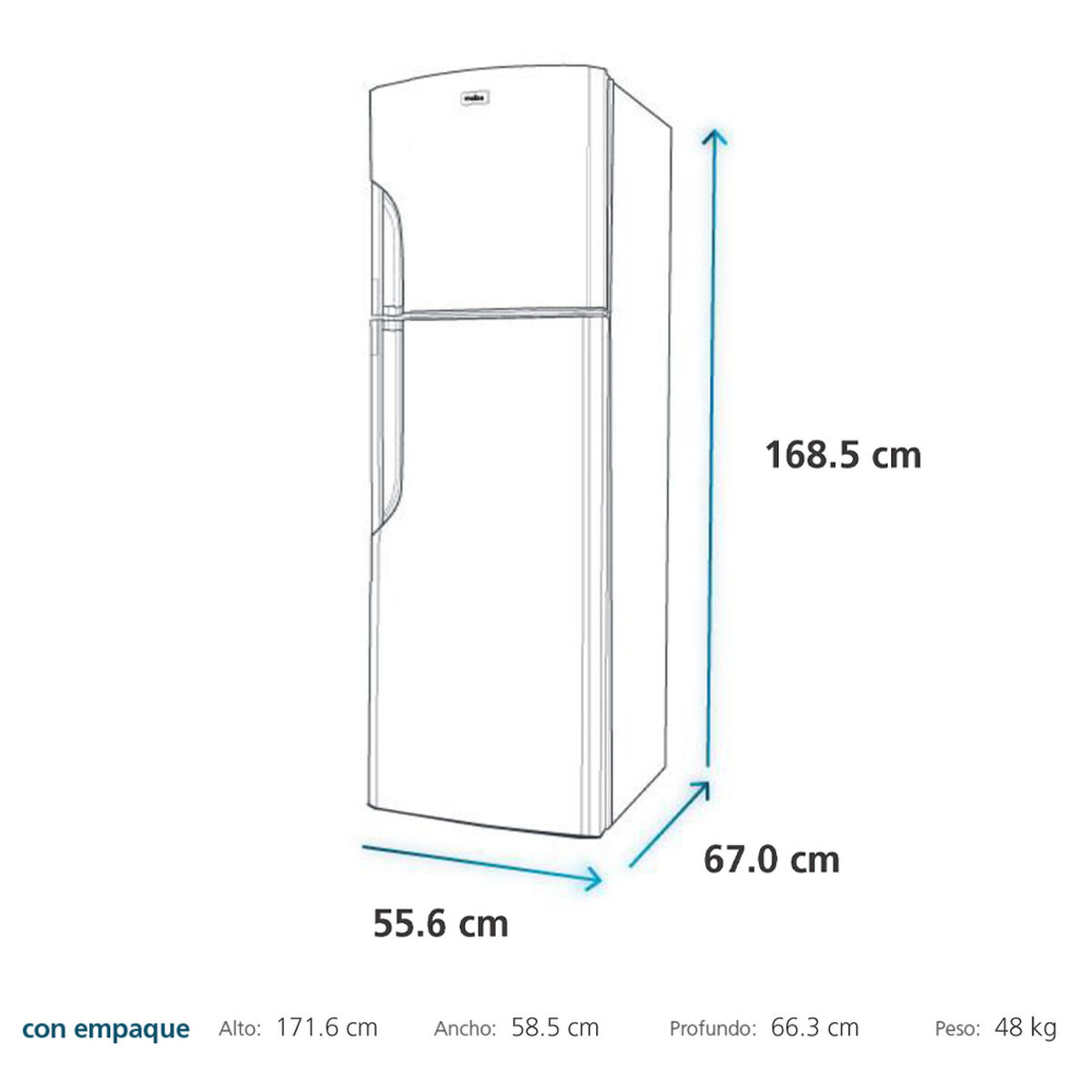 Refrigerador No Frost Mabe RMA250PHUG1 249 lts