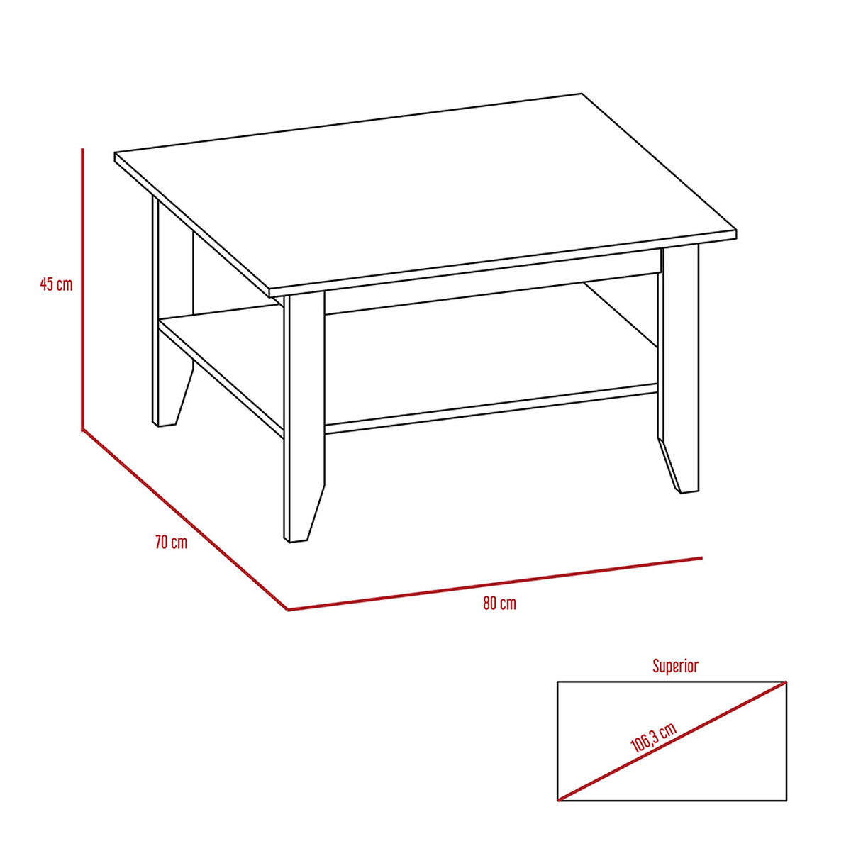 Combo Mesa De Centro + Arrimo Tuhome Essential 1