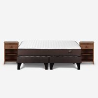 Cama Europea Rosen Base Dividida 2 Plazas Ergo T + 2 Veladores Ferrara