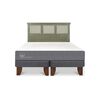 Cama Europea CIC Base Dividida 2 Plazas Smart + Respaldo Torino Olivo