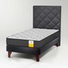 Cama Europea Drimkip 1,5 Plazas Plus Funcional + Respaldo Rombos