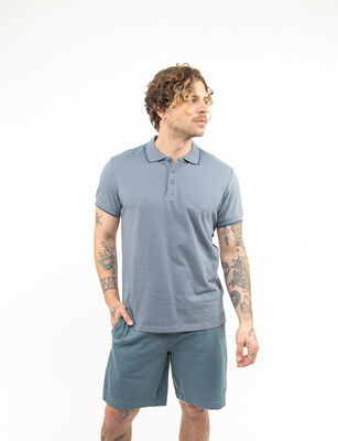 Imagen 1 del producto Polera Piqué Hombre Zibel Azul-Piedr, Beige, Blanco, Negro, Oliva