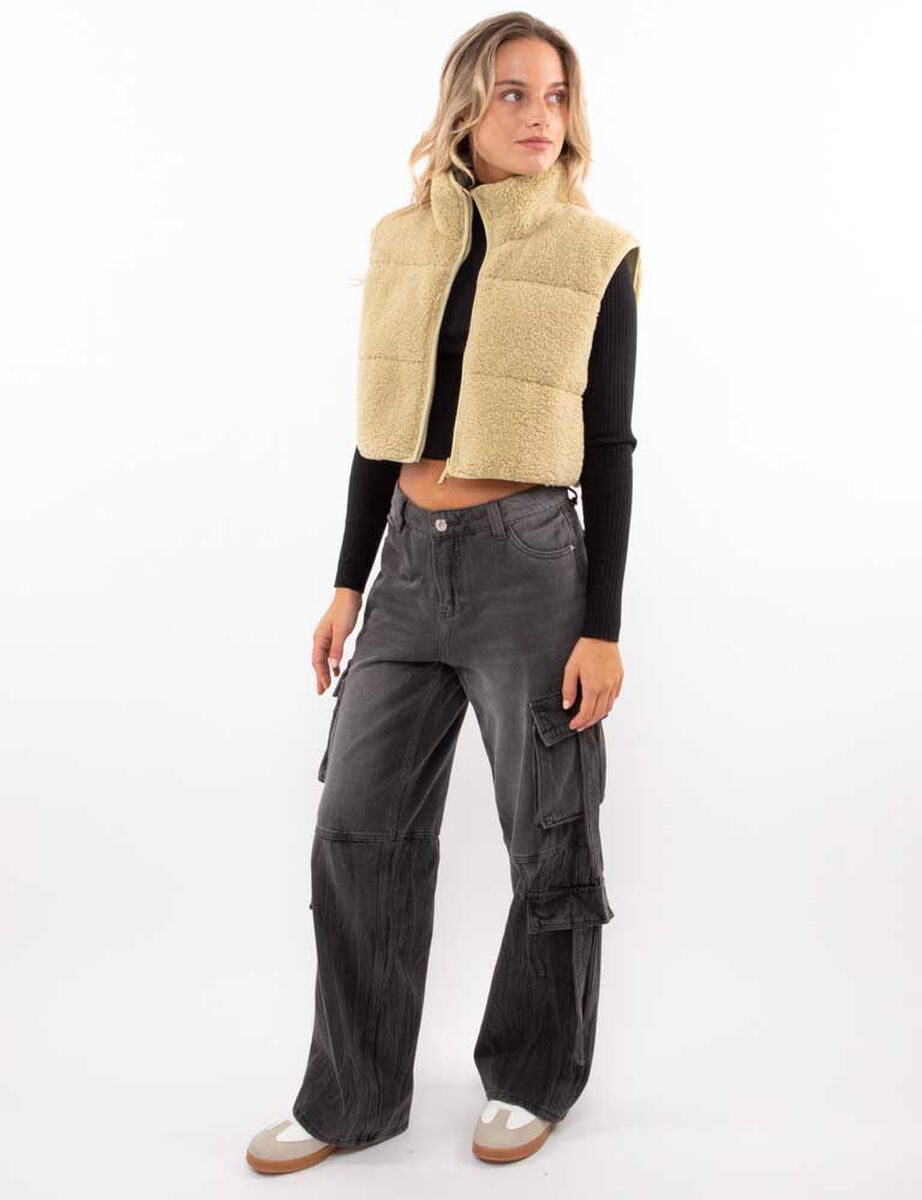 Parka Crop Reversible Chiporro Sin Mangas Mujer Icono