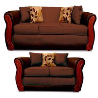 Juego de Living Elegant Detail Girona Sofá 3 Cuerpos + Sofá 2 Cuerpos Café