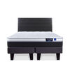 Cama Europea Flex 2 Plazas Nexus Base Dividida + Respaldo Modern Grafito