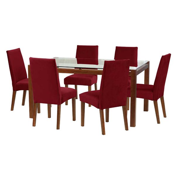 Juego de Comedor Latam Home Barcelona 6 Sillas Burdeo