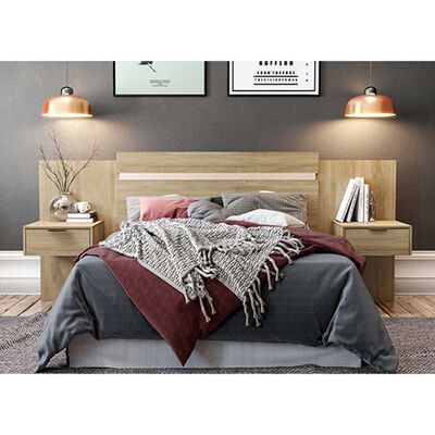 Imagen 2 del producto Respaldo 2 Plazas + 2 Veladores Roca Parana Noce Blanco