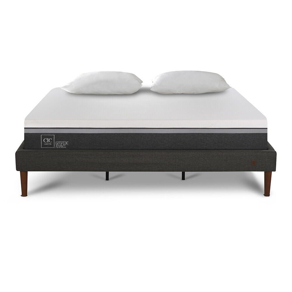 Cama Europea CIC King Ortopedic Advance + Almohadas Viscoelásticas