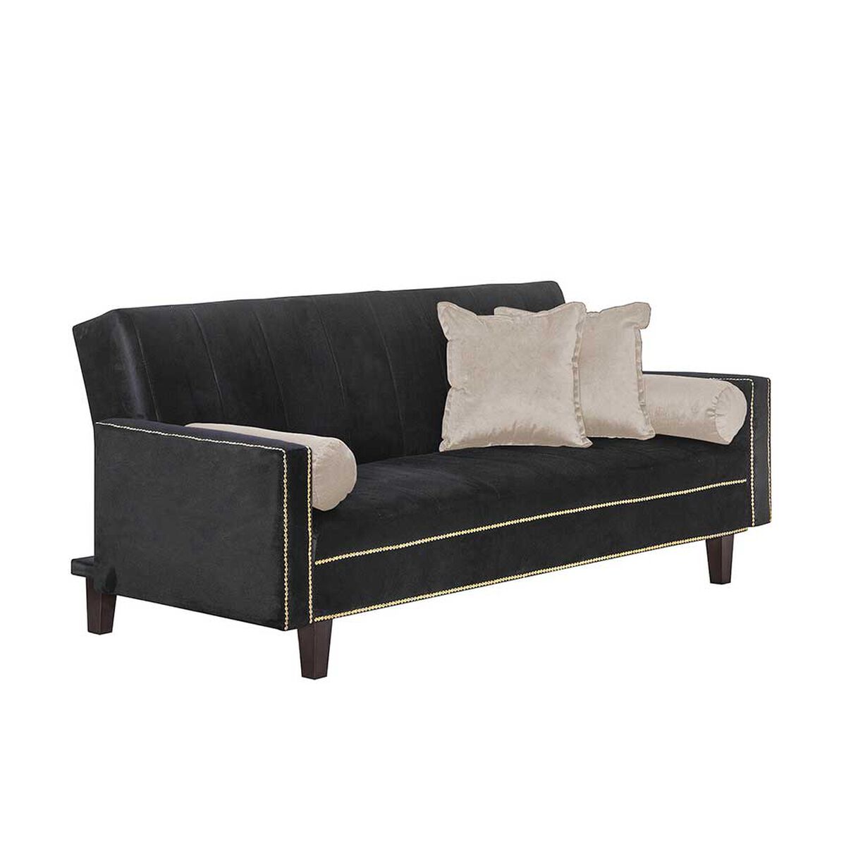 Futón Black Factory Vanguardia 3 Cuerpos Negro Beige