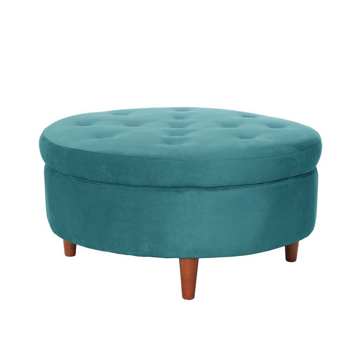 Pouf Latam Home Paris Tela Velvet Turquesa