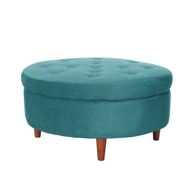 Pouf Latam Home Paris Tela Velvet Turquesa