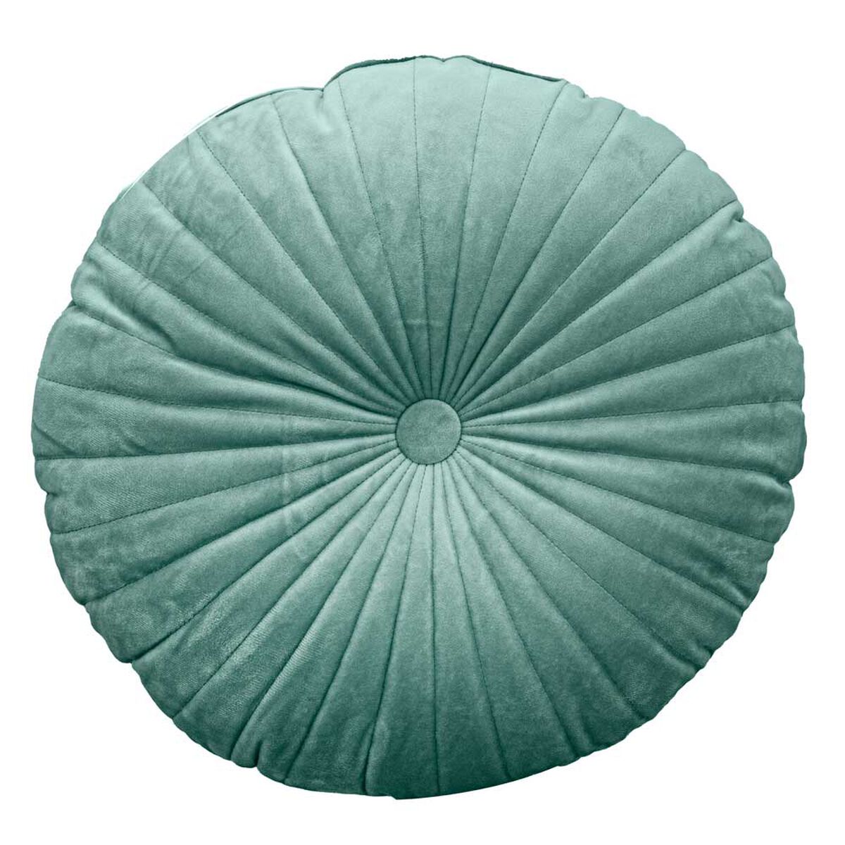 Cojín Velvet Redondo con Botón Dreams Liso Menta 40 cm