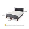 Cama Europea CIC Base Dividida 2 Plazas Smart + Respaldo Dublin Negro