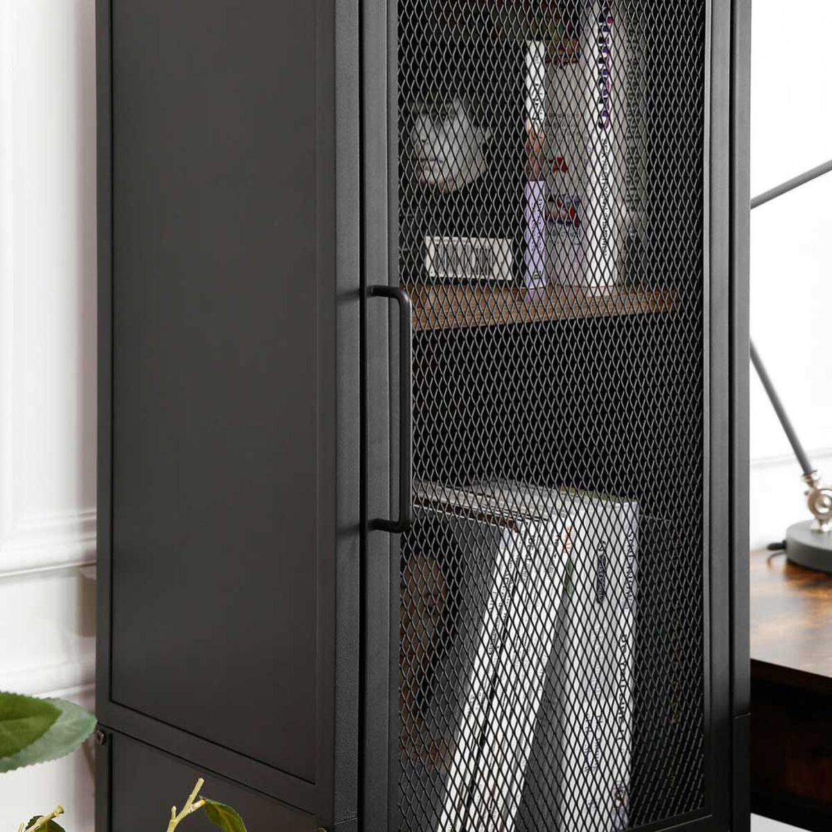 Biblioteca Fm Furniture Vintage Metalwood Collection Marrón Rústico Negro