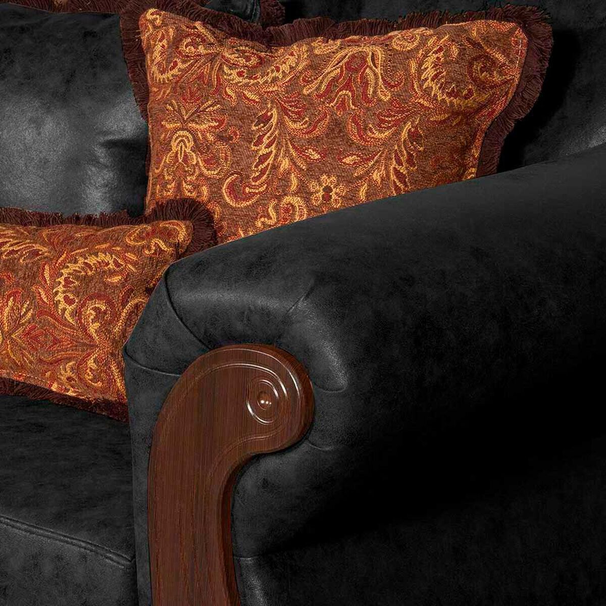 Juego de Living Black Factory Estambul 4 Cuerpos Negro