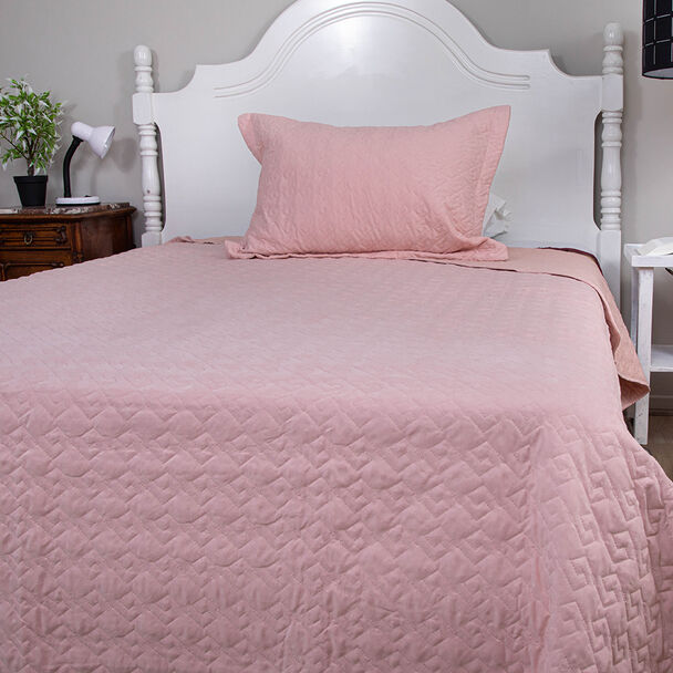 Quilt Doral 1,5 Plazas Rosa Pastel Velvety