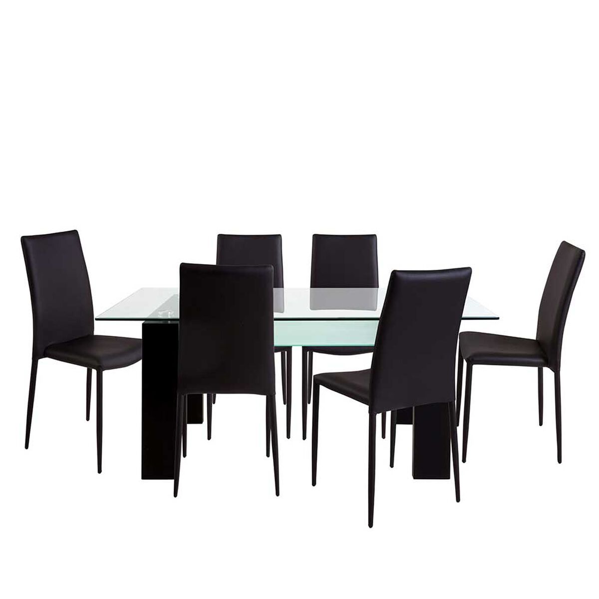Juego de Comedor Universal Market Kansas Negro Negro 6 Sillas