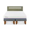 Cama Europea CIC Base Dividida 2 Plazas Excellence Plus + Respaldo Munich Olivo