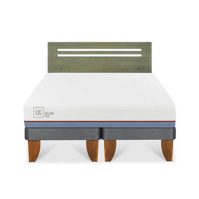 Imagen 1 del producto Cama Europea CIC Base Dividida 2 Plazas Excellence Plus + Respaldo Munich Olivo