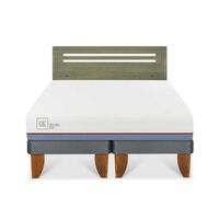 Cama Europea CIC Base Dividida 2 Plazas Excellence Plus + Respaldo Munich Olivo