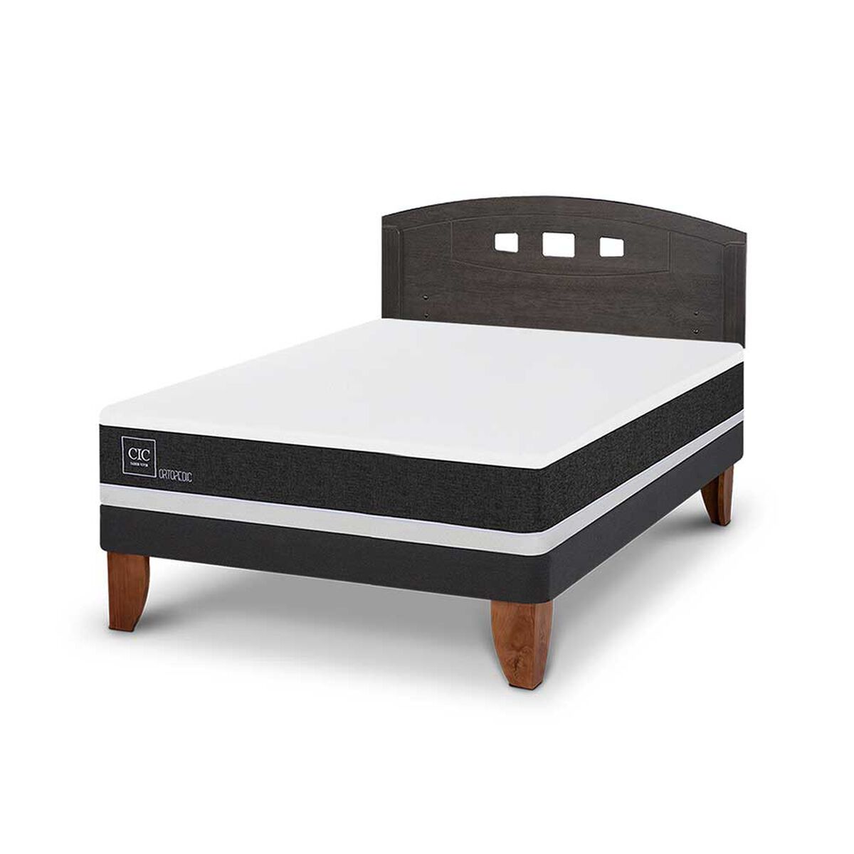 Cama Europea CIC 2 Plazas Ortopedic + Respaldo Gales