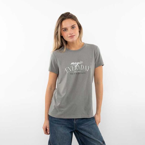 Polera Con Estampado Manga Corta Mujer Icono