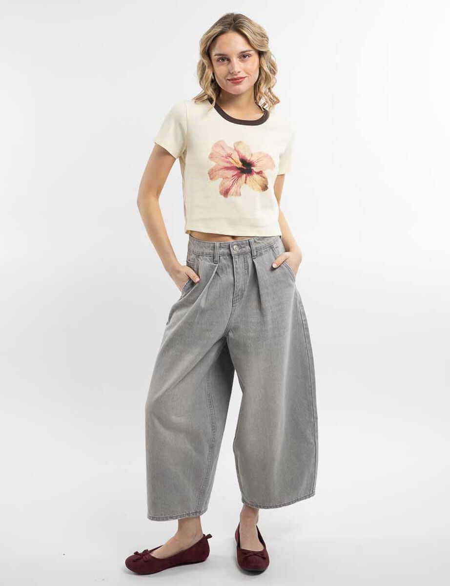 Polera Manga Corta Estampada Mujer Icono