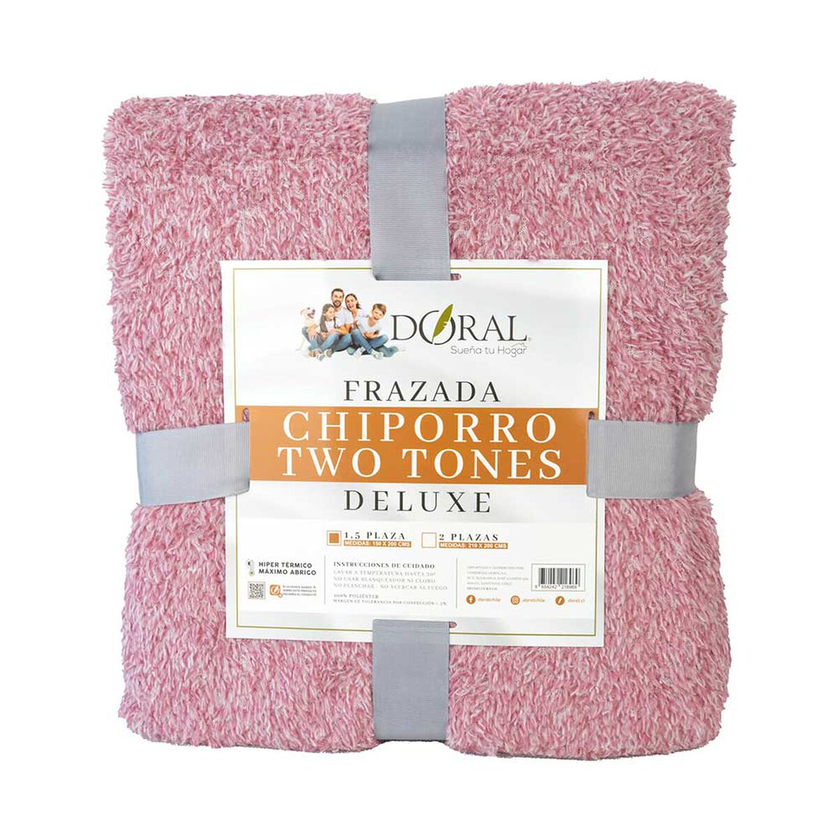 Frazada Poliéster Doral 1,5 Plazas Deluxe Burdeo