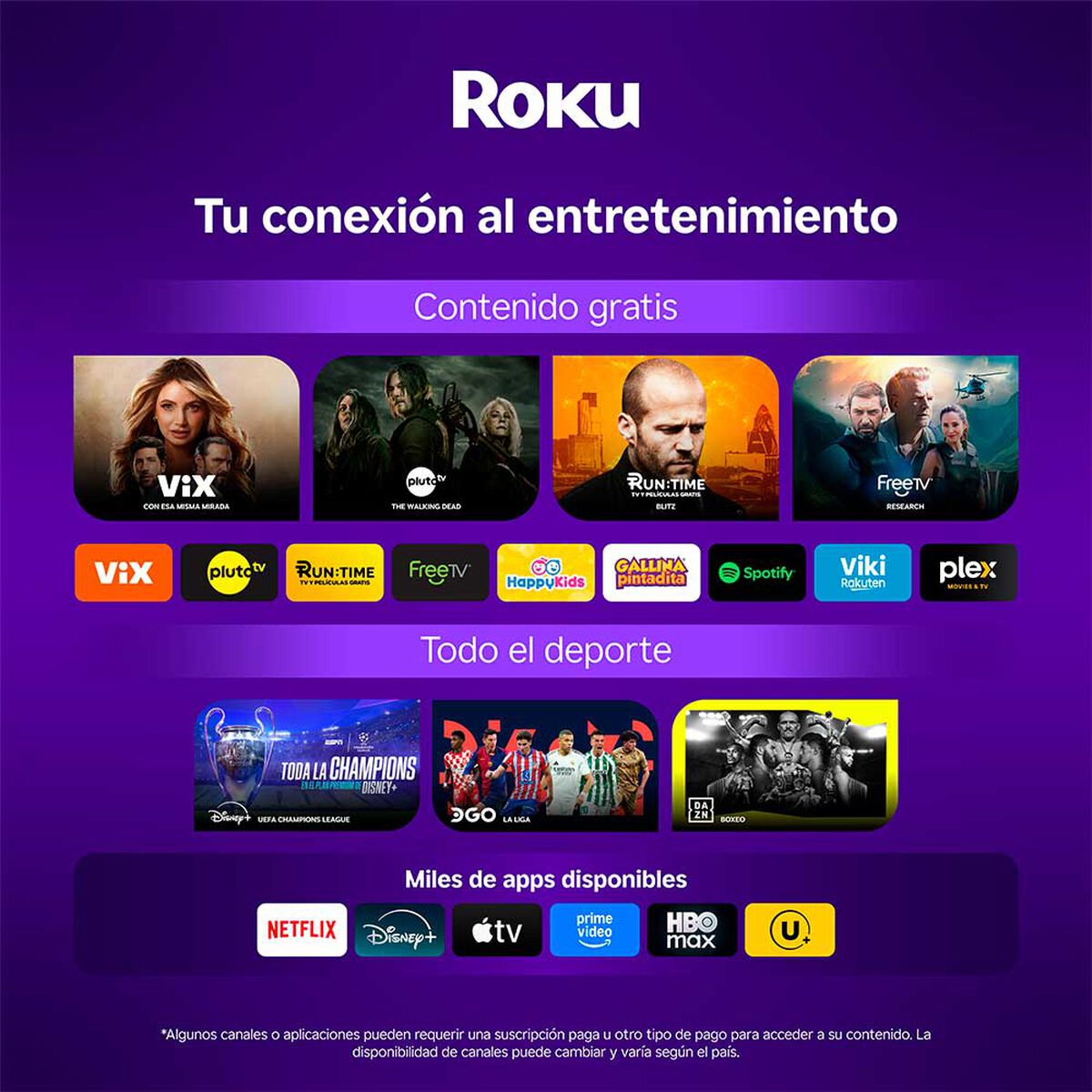 Reproductor Streaming Roku Stick +