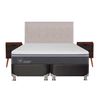 Box Spring CIC Base Dividida 2 Plazas Ortopedic Advance + Respaldo + 2 Veladores Tigris