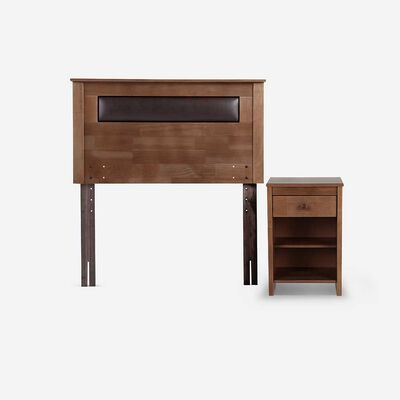 Imagen 2 del producto Cama Europea Rosen 1 Plaza Indie + Respaldo + Velador Ferrera