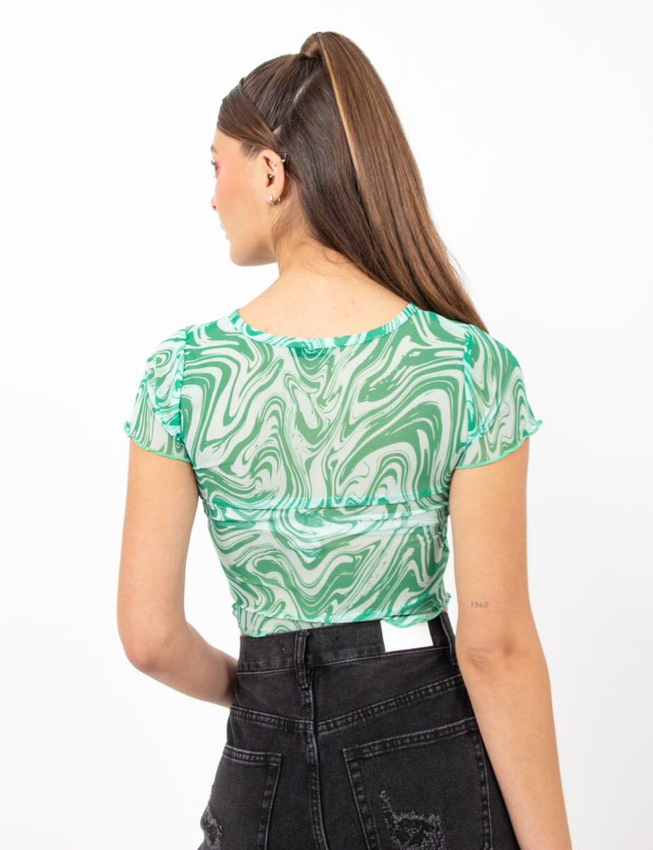 Polera Estampada Manga Corta Mujer Icono