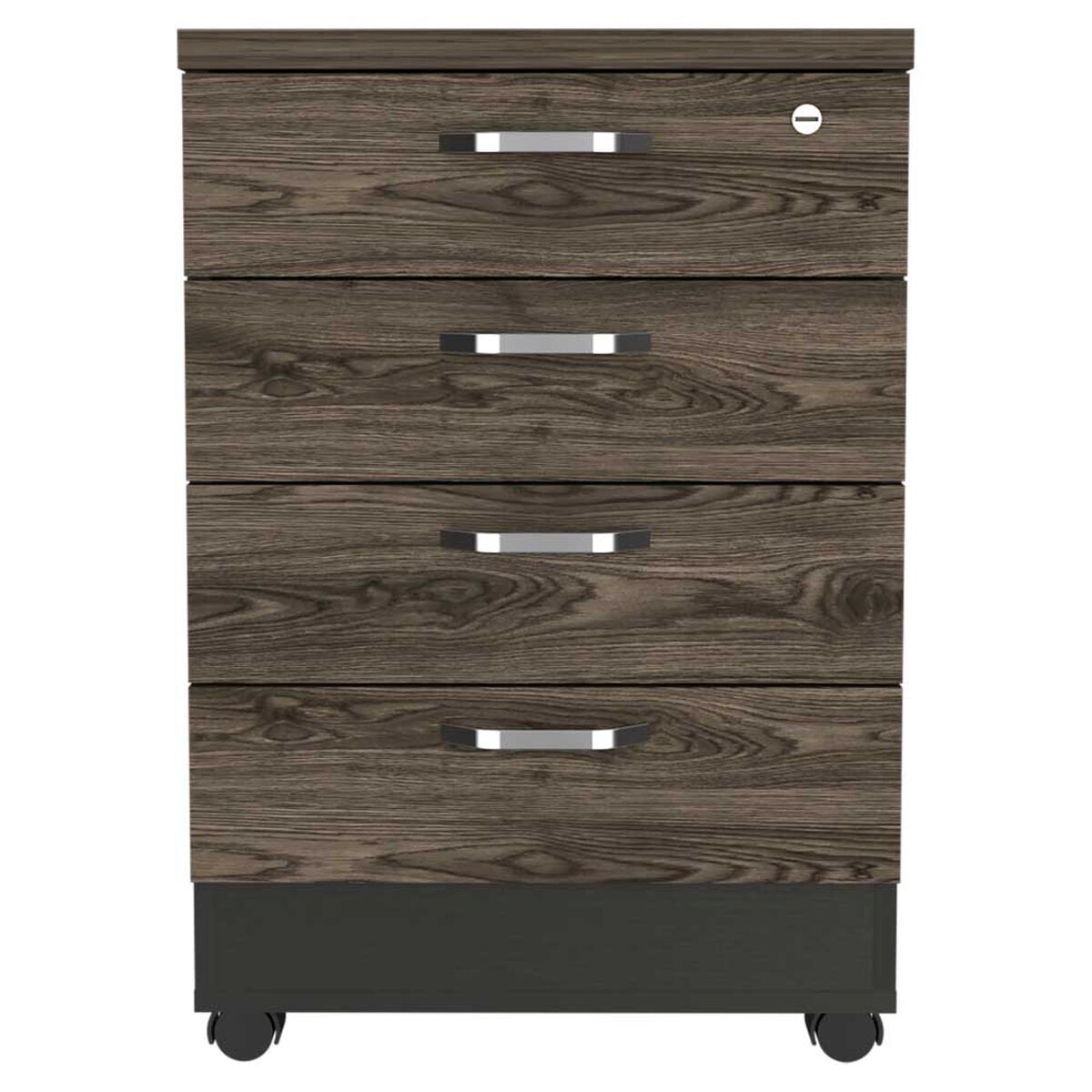Mueble Archivador TuHome Home Office 4 Cajones Negro Soft Coñac