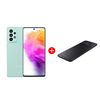 Combo Celular Samsung Galaxy A73 5G 128GB 6,7" Light Green Liberado + Cargador Inalámbrico Trio Pad Negro