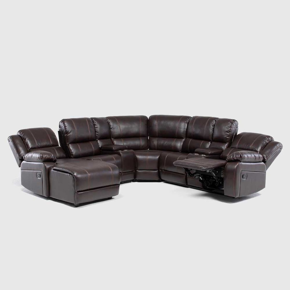 Sof&aacute; Seccional Izquierdo Daniels 5 Cuerpos Caf&eacute;