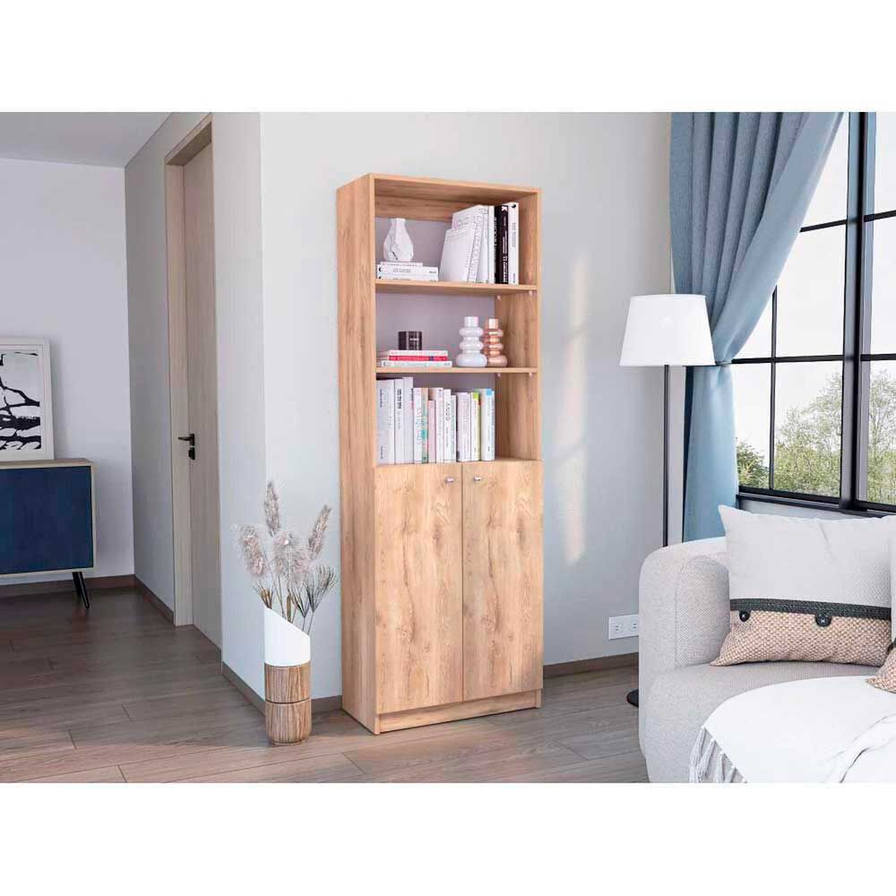 Biblioteca Recta TuHome Home E4 Macadamia Cartón Blanco