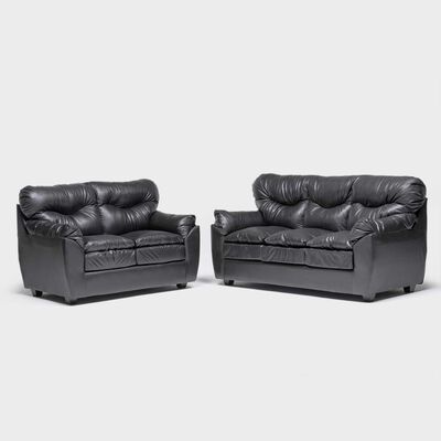 Imagen 1 del producto Juego de Living Almore Belén Sofá 3 Cuerpos + Sofá 2 Cuerpos Negro