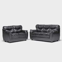 Juego de Living Almore Belén Sofá 3 Cuerpos + Sofá 2 Cuerpos Negro