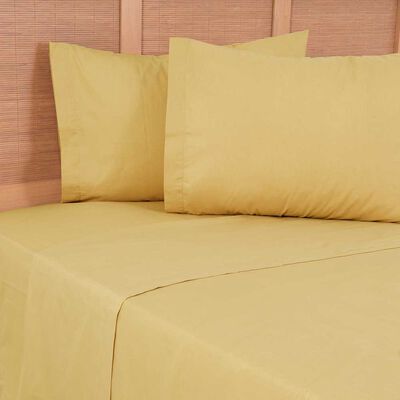 Imagen 1 del producto Juego de Sábanas Mashini 144 Hilos King Liso Mostaza