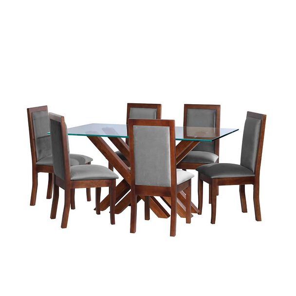 Juego de Comedor Latam Home Merida 6 Sillas Gris