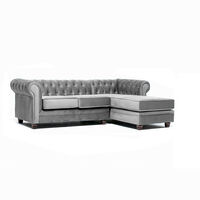 Sofá Seccional Barra Design Chesterfield Derecho 3 Cuerpos Gris