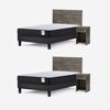 Camas Europeas Dúplex Rosen 1,5 Plazas Wave + Respaldo + Velador Tabor Grafito