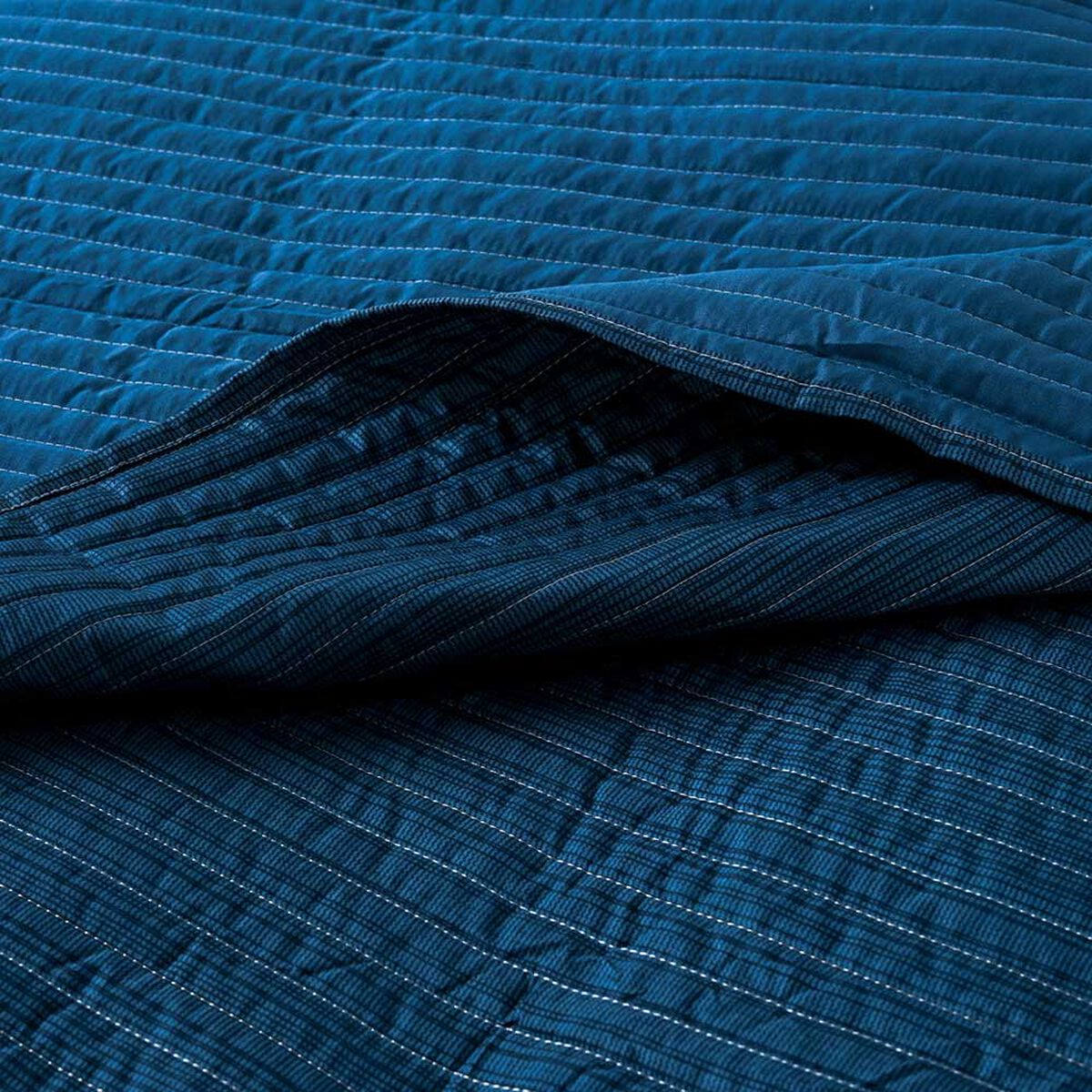 Quilt American Family 1,5 Plazas Trama Azul