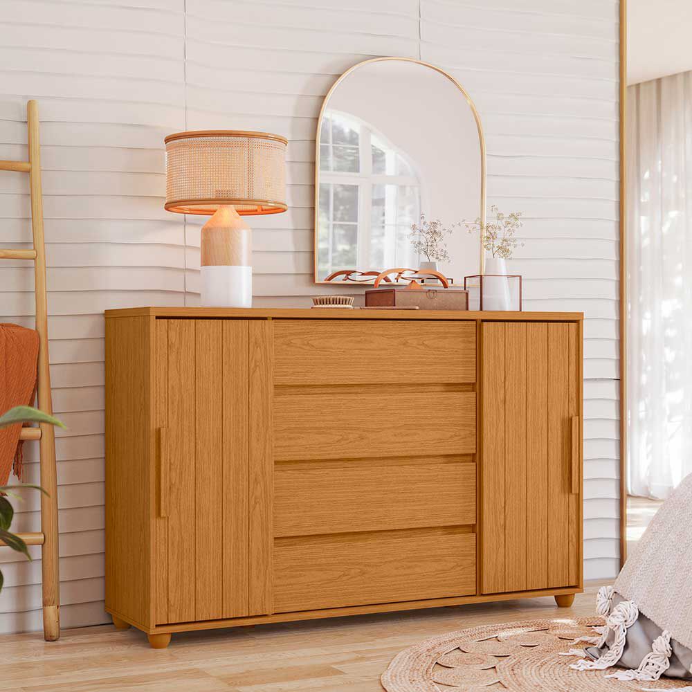 Cómoda Vekkahome Evidenza 4 Cajones Café