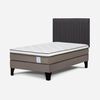Cama Europea Rosen 1,5 Plazas New Style 6 + Respaldo Grafito